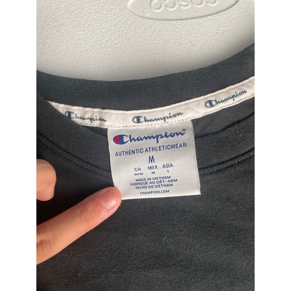 Champion Pocket T-Shirt Black Menswear Short Sleeve Crew Neck Medium - Picture 3 of 5